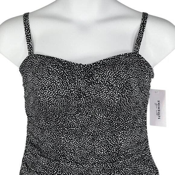 Swimsuits For All 14 Black White Polka Dot Swimdress Marilyn Monroe Inspired - Picture 12 of 12